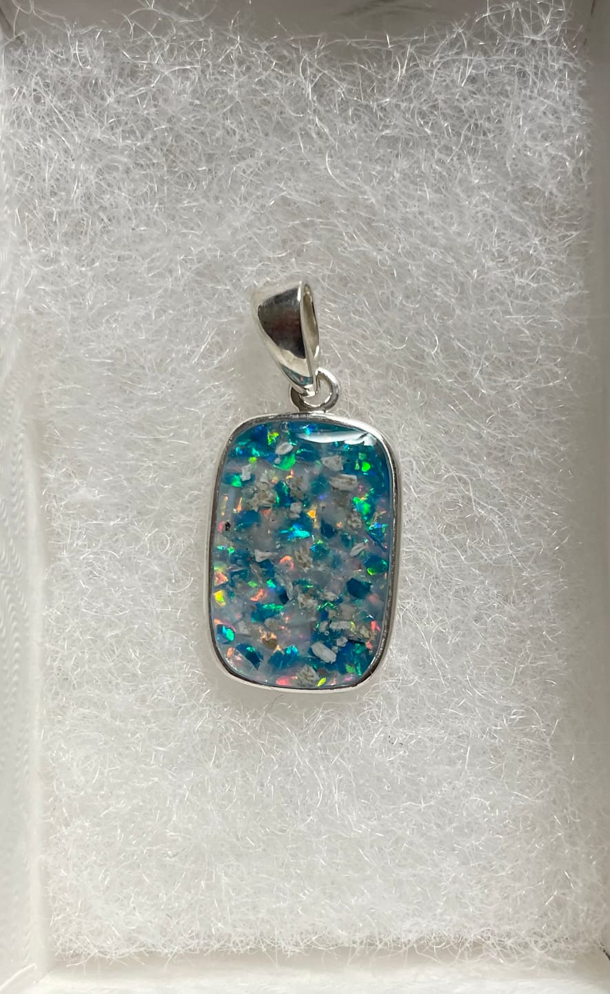Customer photo review of Rectangle Pendant with Ash - Engravable
