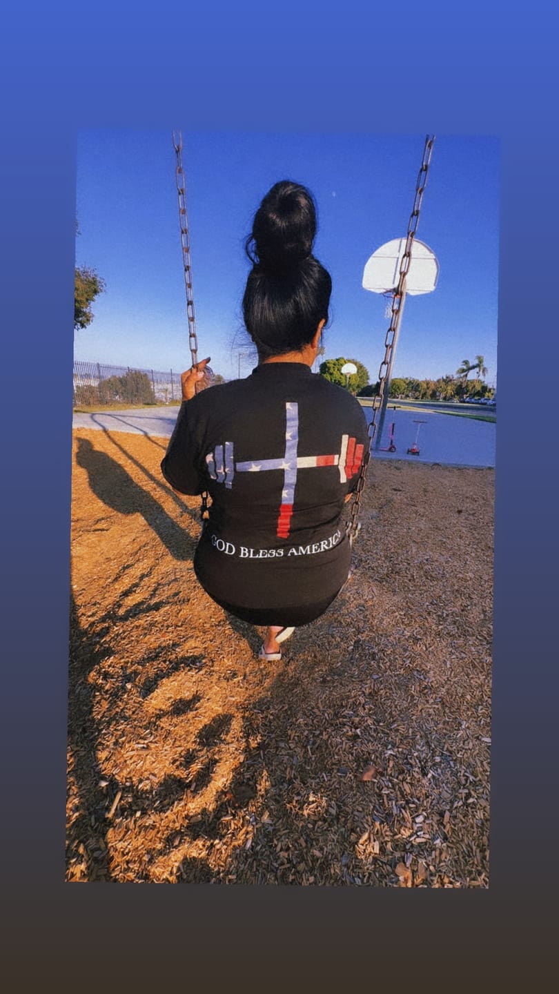 Customer photo review of God Bless America Tee