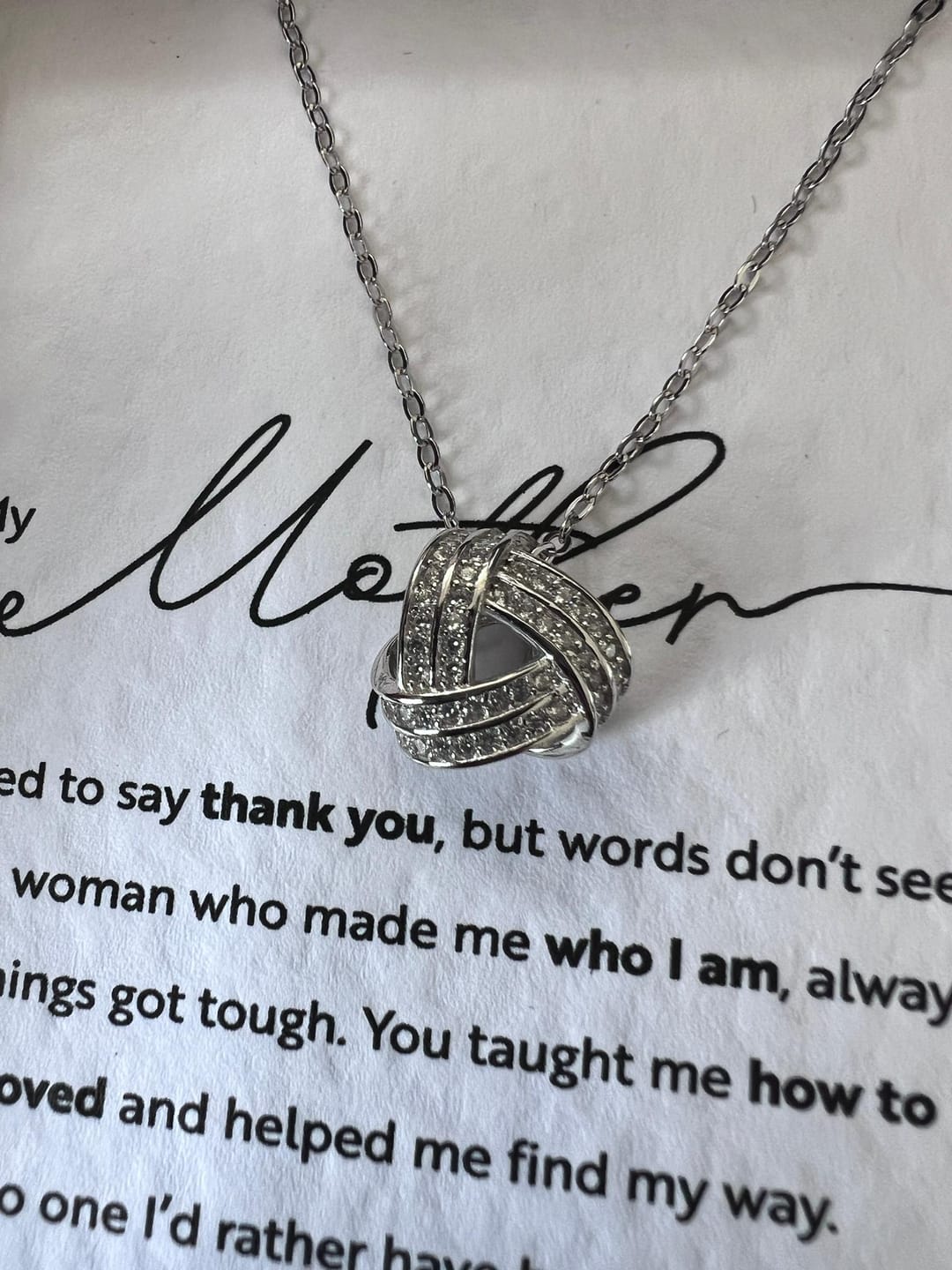 Customer photo review of On My Wedding Day - Mother of The Bride - Infinity Knot Necklace