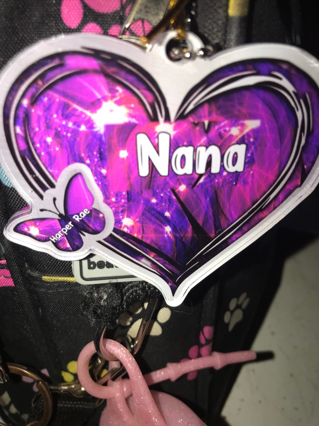 Customer photo review of Sparkling Grandma- Mom Heart Butterfly Kids, Multi Colors Personalized Ornament