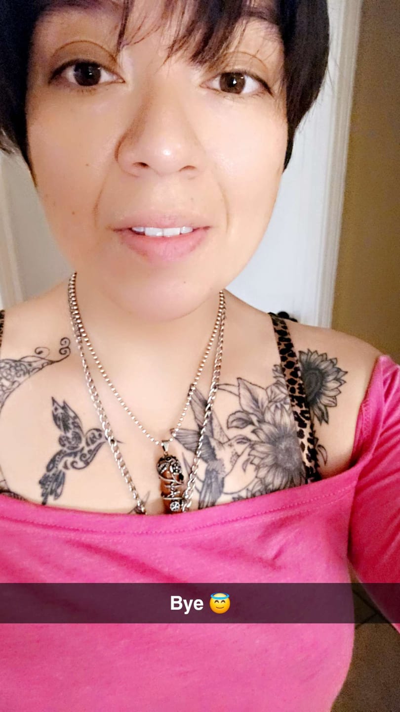 Customer photo review of Crystal Flower Hexagon Necklace
