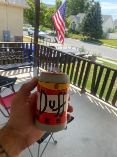 Customer photo review of Duff Beersy Silicone Sleeve Hide-a-Beer Can Cooler