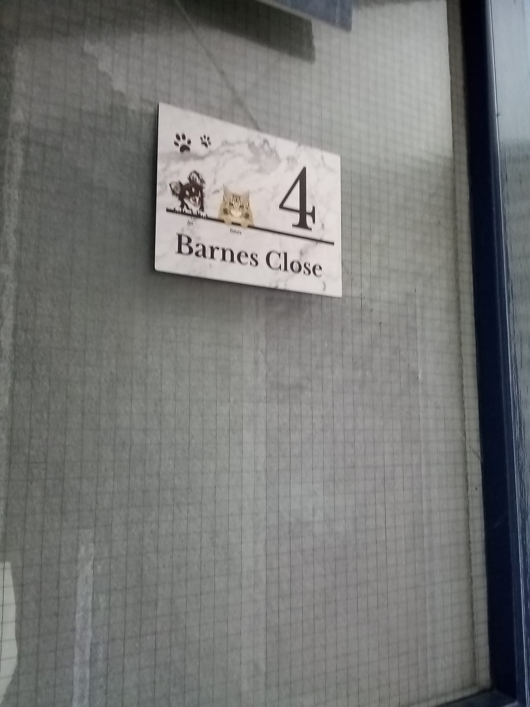 Customer photo review of House number marble look - Personalised Door Sign