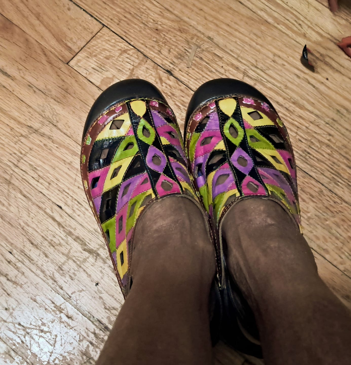 Customer photo review of Vintage Handmade Printed Colorful Sandals