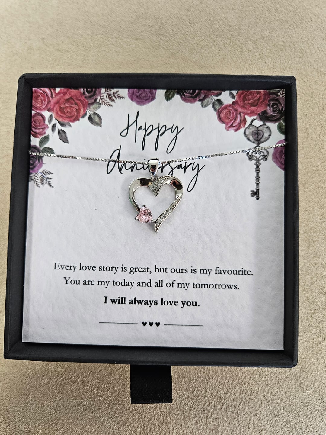 Customer photo review of Anniversary  - Sterling Silver Sacred Heart Necklace - 5 Colours