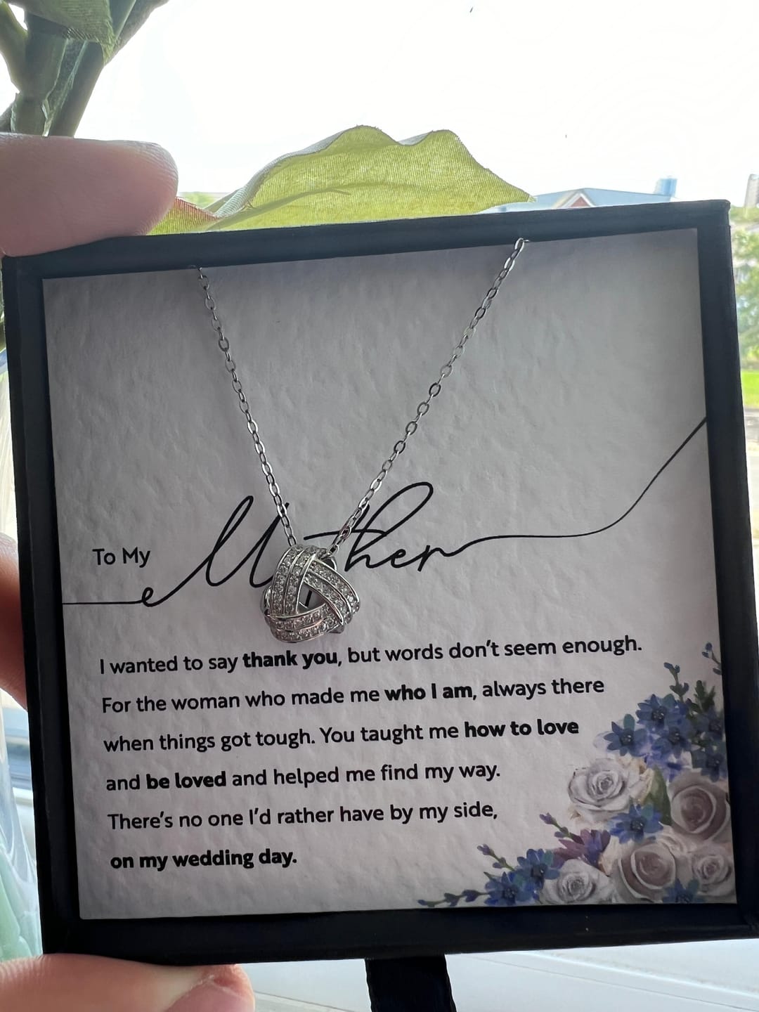 Customer photo review of On My Wedding Day - Mother of The Bride - Infinity Knot Necklace
