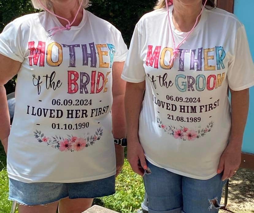 Customer photo review of Mother Of The Bride I Loved Her First Custom Wedding Date And Birth Date Shirt Gift For Mom