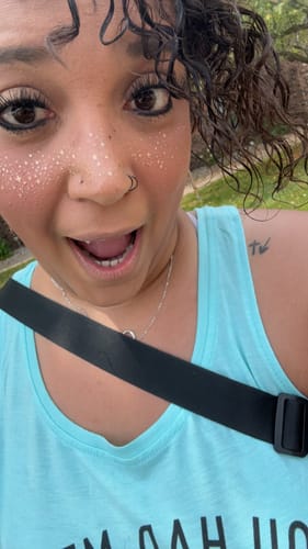 Customer photo review of Gold Stardust Speckles Makeup Patches