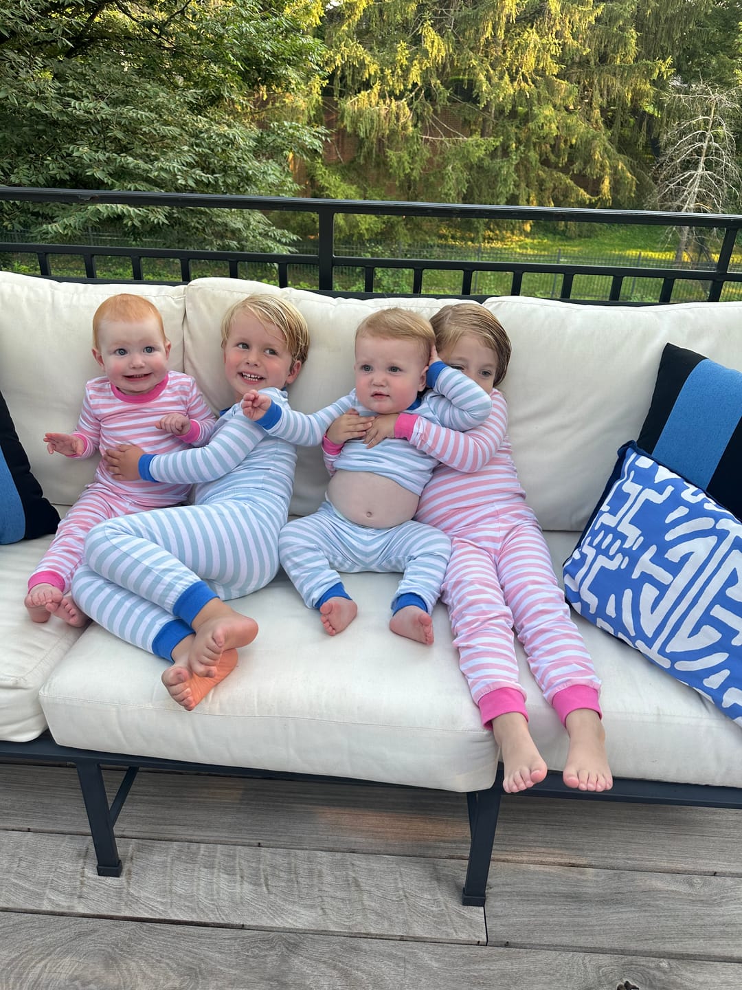 Customer photo review of Pink and White Stripe Pajamas