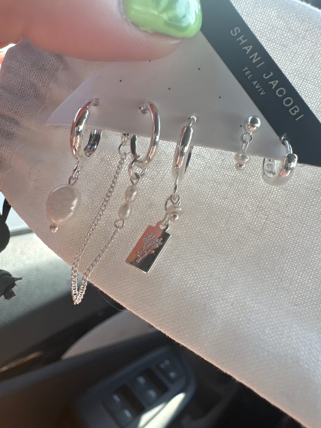 Customer photo review of Bar Earrings Set