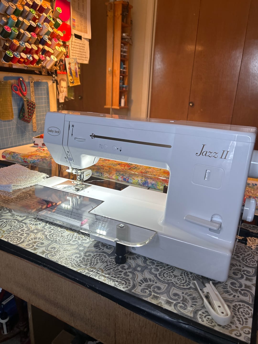 Customer photo review of Acrylic Extension Table (18" x 24"), Babylock #BLMJZ-ET