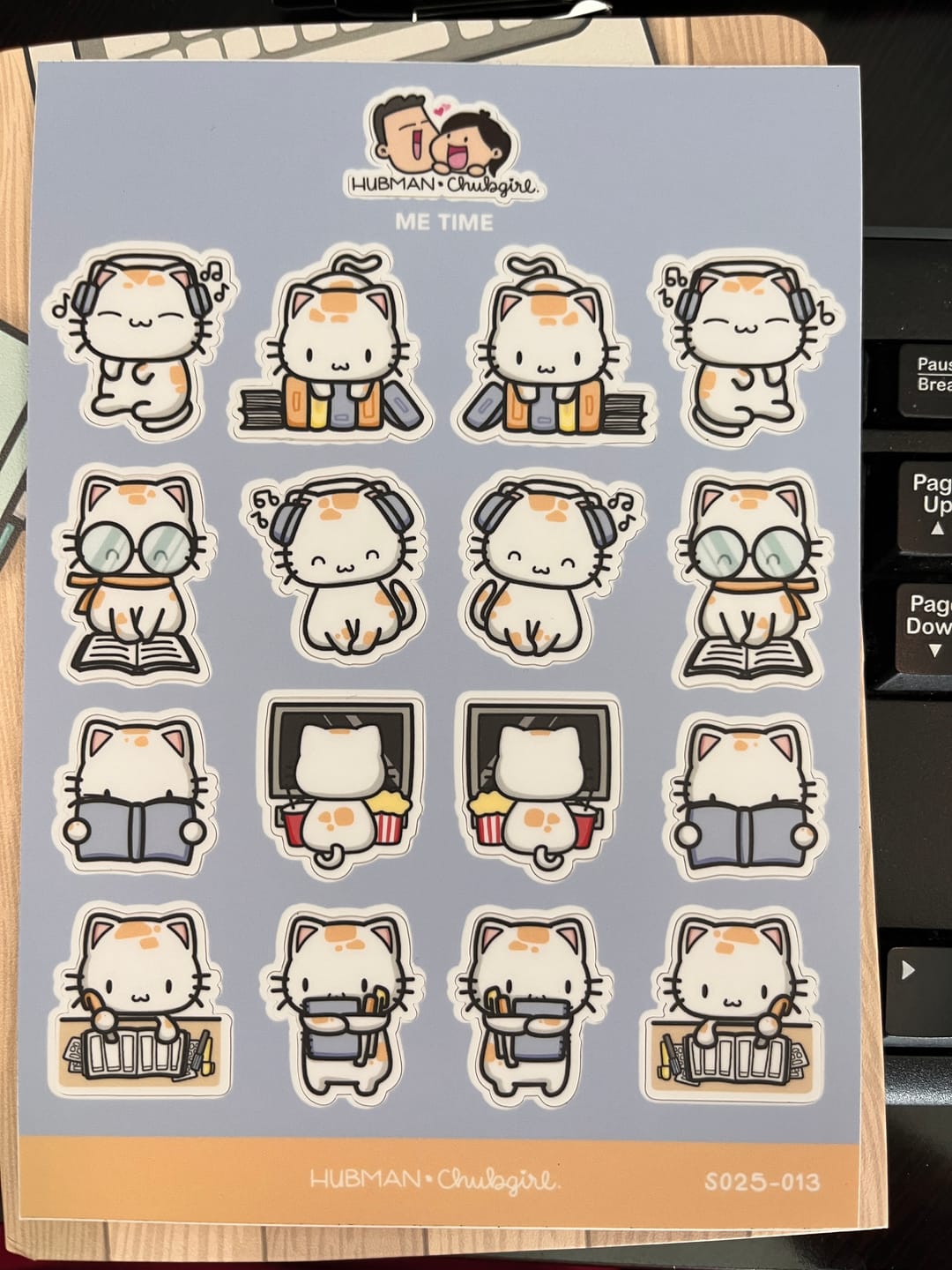Customer photo review of Sticker Sheet - Me Time
