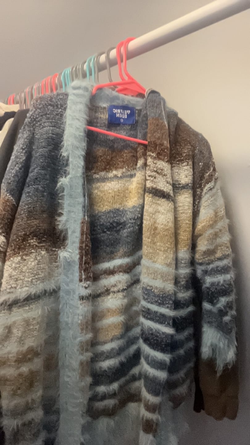 Customer photo review of Aelfric Eden Fringe Stripe Cardigan