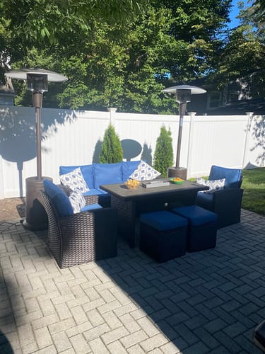 Customer photo review of 6 Pcs Patio Furniture Set, Outdoor Conversation Sets with Storage Table, Blue