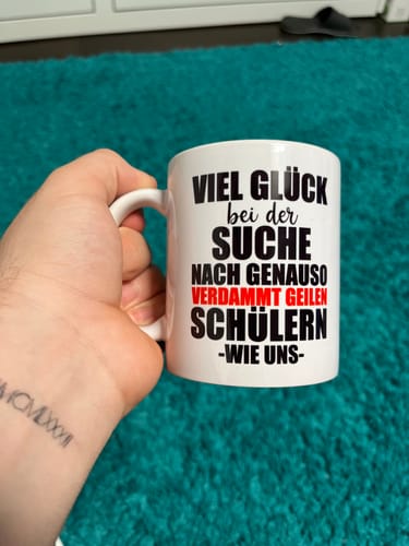 Customer photo review of Lehrerin Lehrer Abschiedsgeschenk Tasse Abschied von Schülern