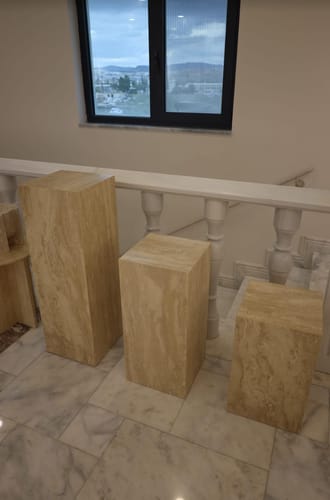 Customer photo review of Bettina Beige Travertine Plinth