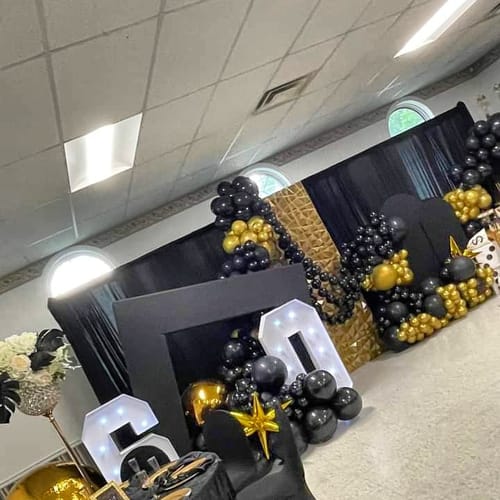 Customer photo review of 3D Arches Party Backdrop Stand for Birthday&Baby Shower&Wedding Party Decoration