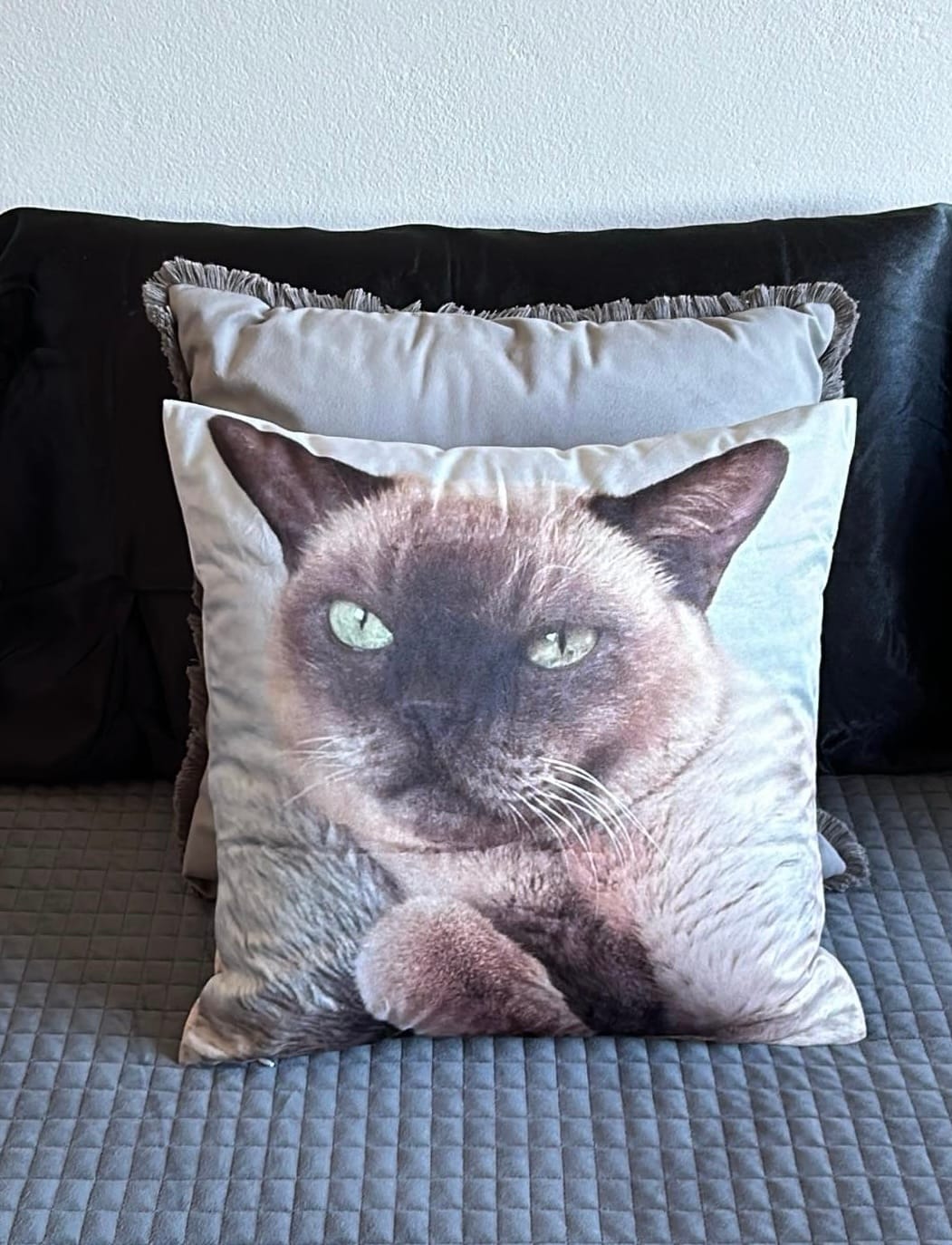 Customer photo review of Custom Photo Pillow with Your Dog Photos, Print Pet Photo on Pillow