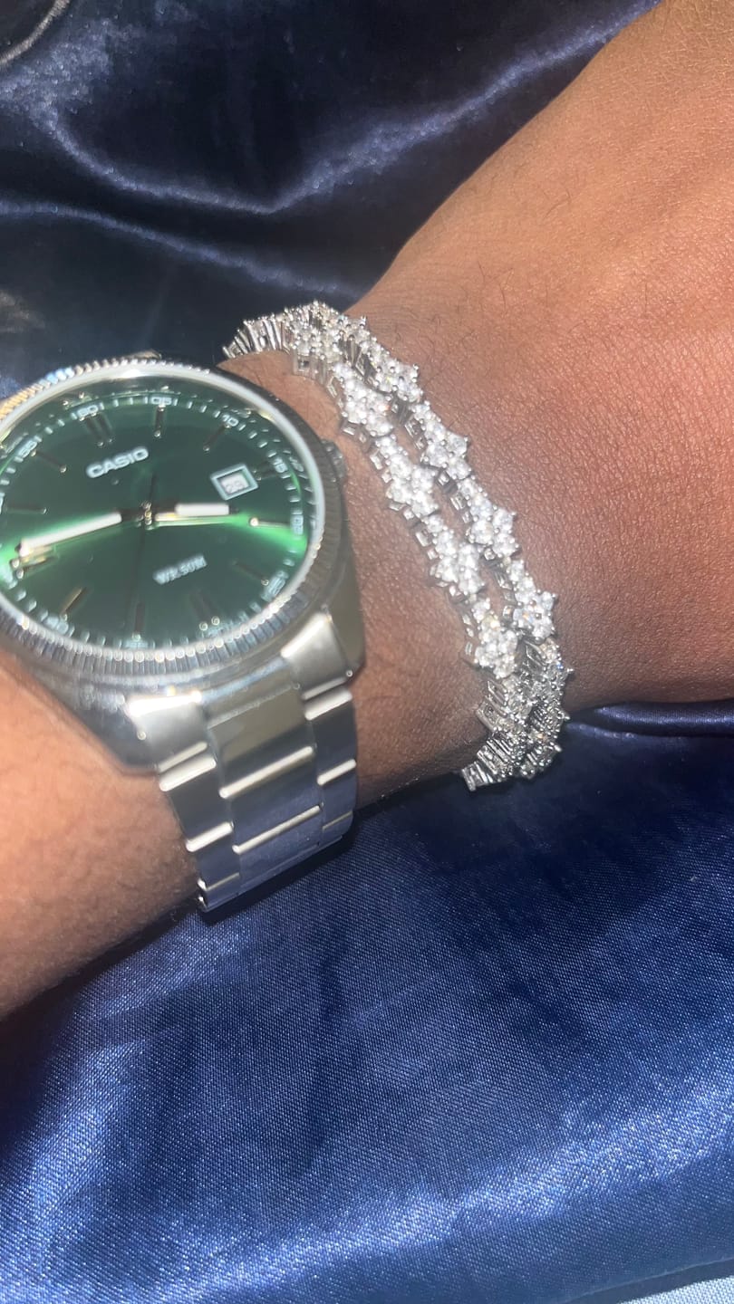 Customer photo review of HONEYCOMB BRACELET. - 3MM WHITE GOLD