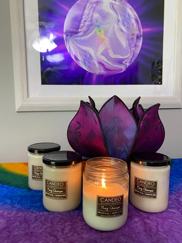 Customer photo review of Nag Champa, 14oz Soy Candle Jar