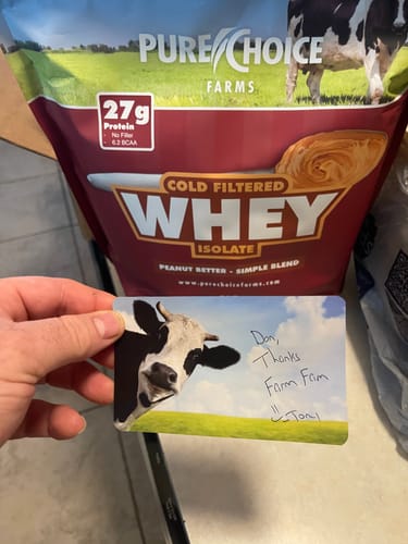 Customer photo review of Whey Protein Isolate Peanut Better