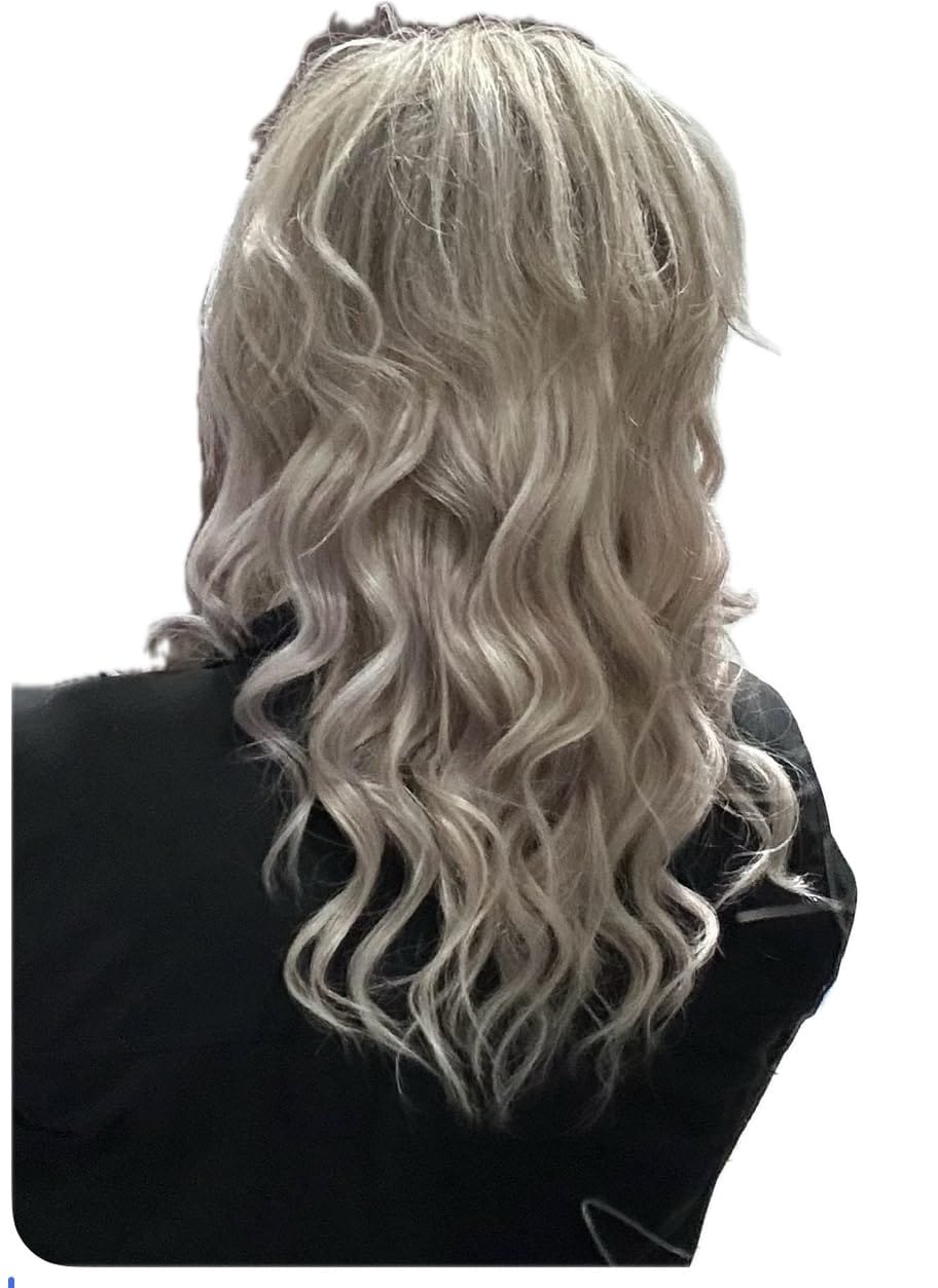 Customer photo review of Moresoo White Blonde Virgin Bundles Weft Sew In Human Hair Wefts (#1000)