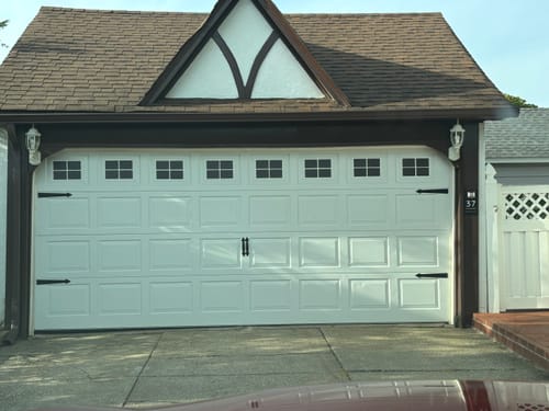 Customer photo review of Decorative Garage Door Accent Kits (Magnetic 6-PC Set + Window 16-PC Set)