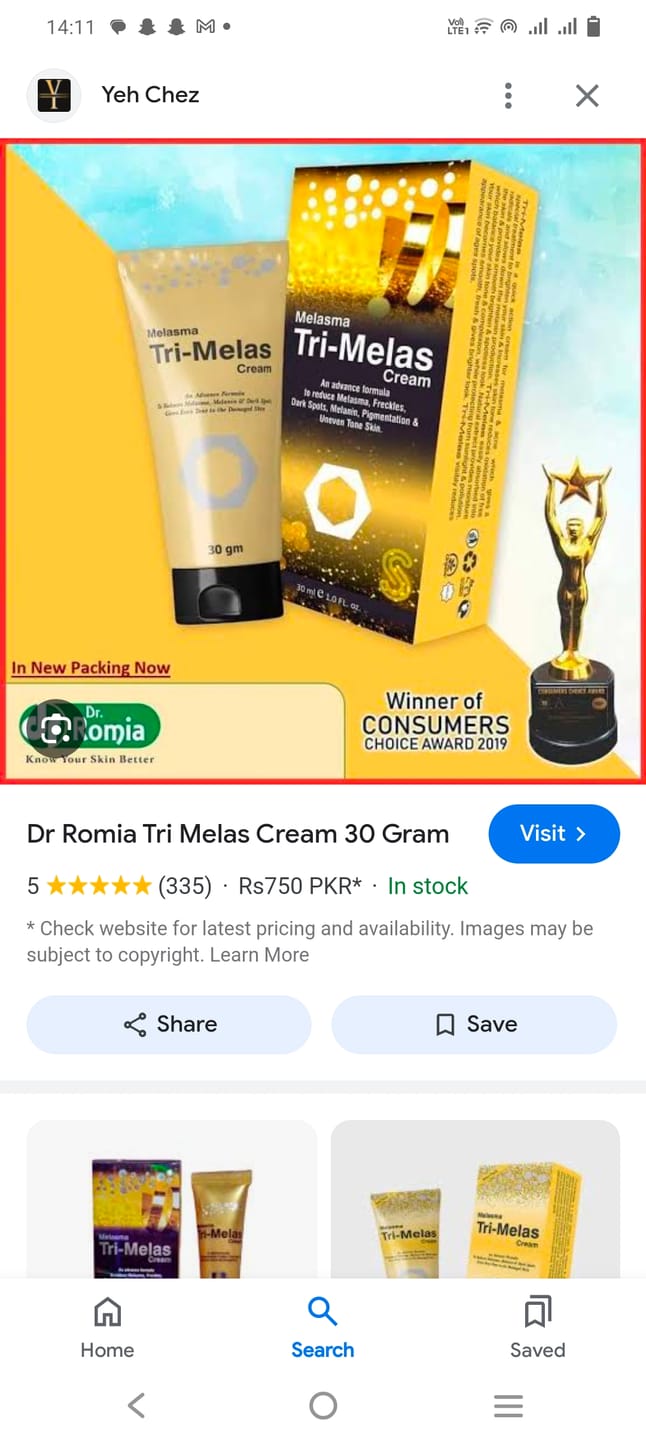 Customer photo review of Tri Melas Cream