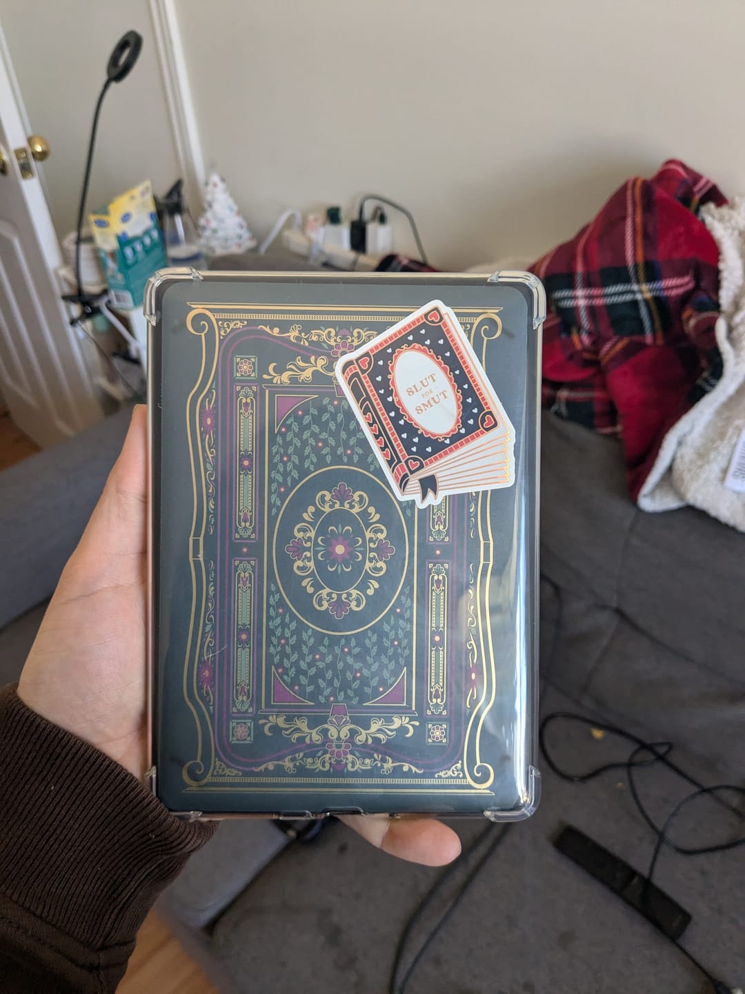 Customer photo review of Kindle Sticker Inserts - Literati Green