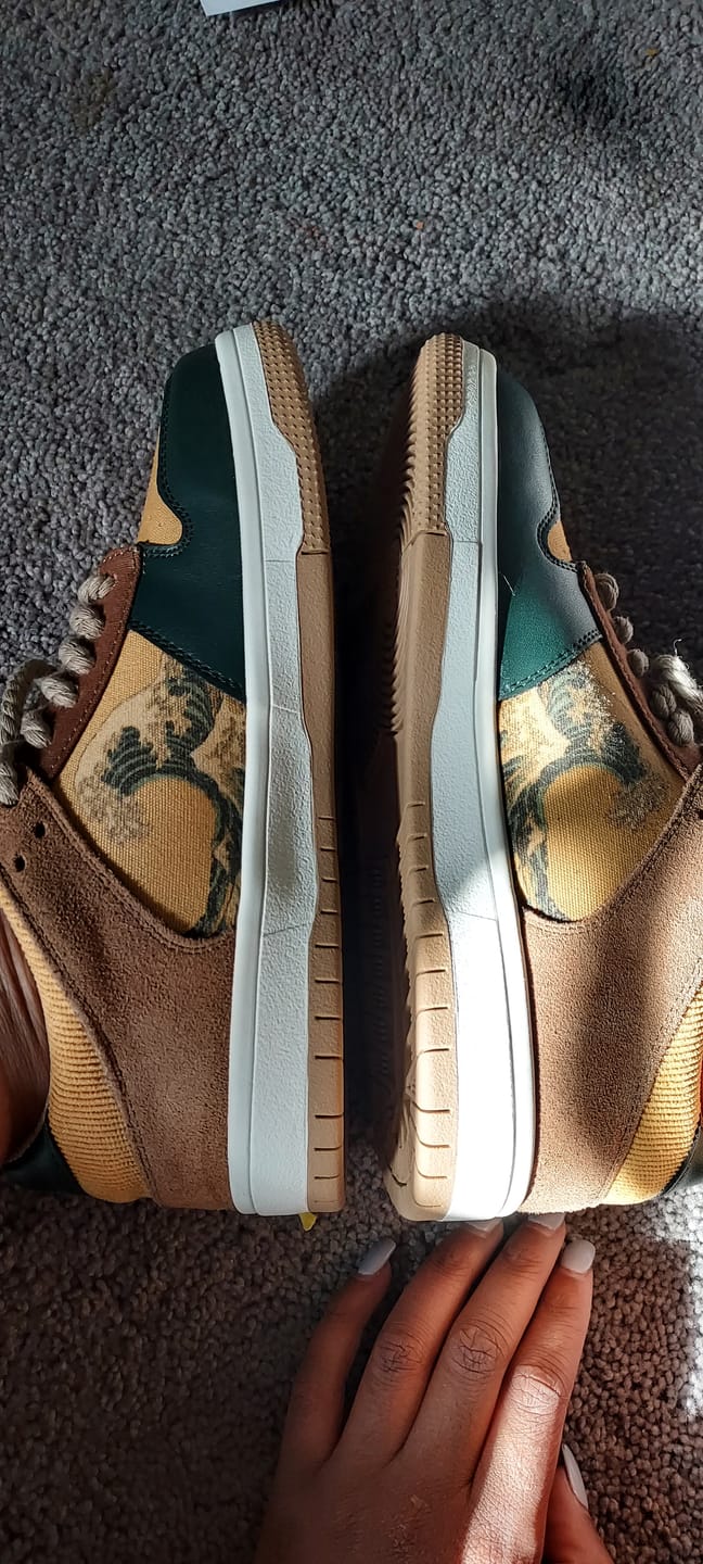 Customer photo review of The great wave off Kanagawa inspired sneakers