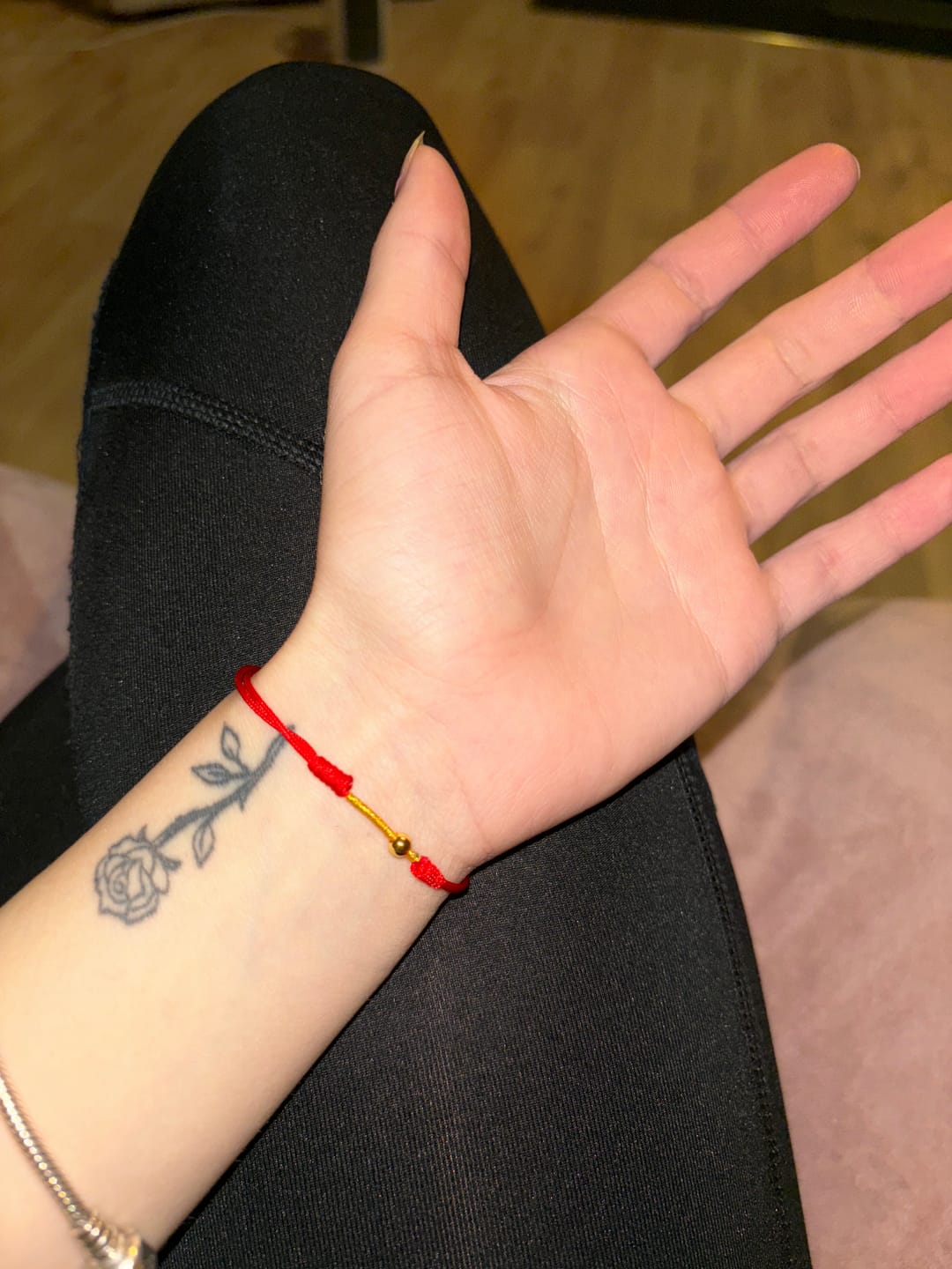 Customer photo review of Buddha Stones Golden Bead Protection Braided Rope Bracelet Anklet