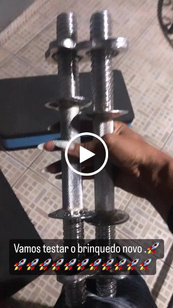 Customer video review of PAR DE HALTER MACIÇOS 35CM CROMADO C/ ROSCA Ø 25,40MM