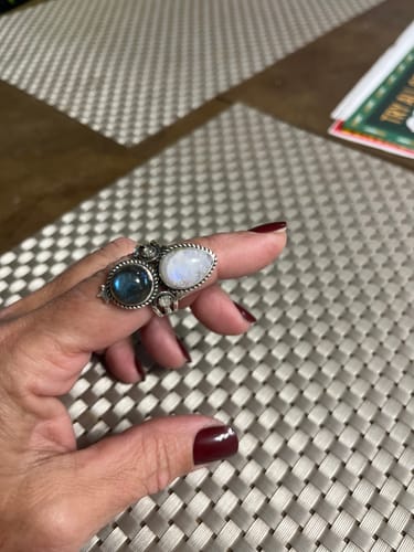 Customer photo review of Opal Leaf Ring Sterling Silver