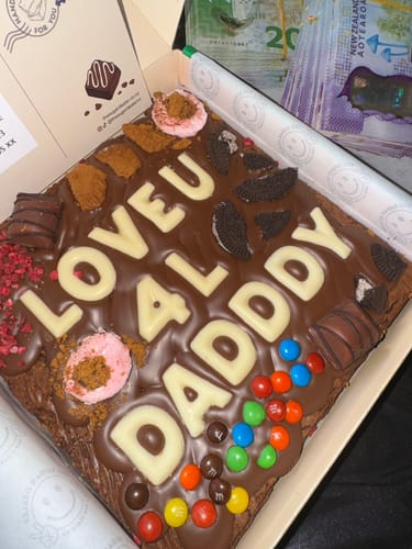 Customer photo review of Custom message loaded brownie