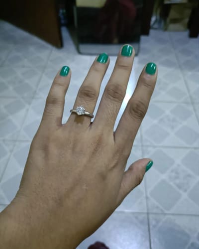 Customer photo review of 1ct Solitaire 6-prong Engagement Ring