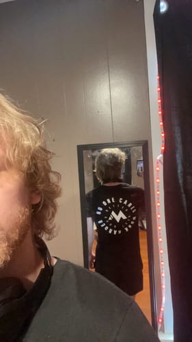 Customer photo review of WORK HARDER TEE -  [SHIPS BY 6/28] discount applied at checkout.