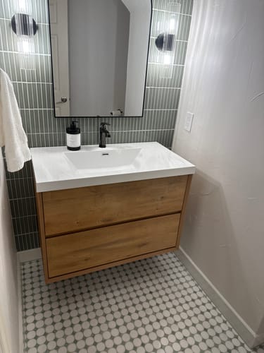 Customer photo review of Sottile Floating Vanity (24"-84")