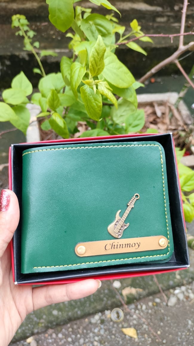Customer photo review of Personalized Men's Wallet With Name & Charm