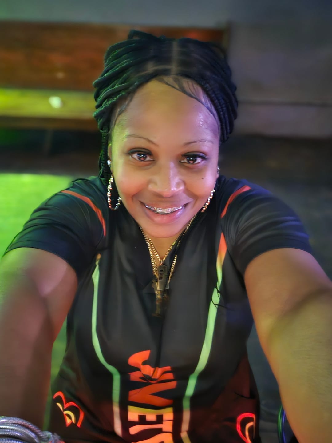 Customer photo review of Frontal knotless braided wig  22 inches