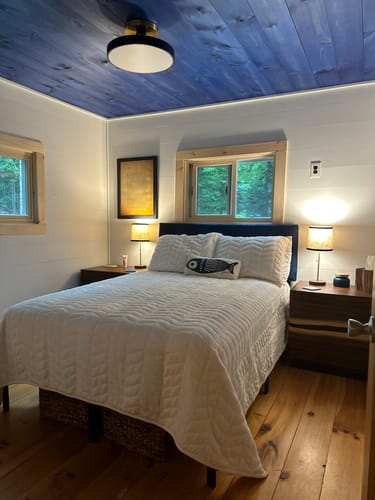 Customer photo review of Contemporary Brass Blue Round LED Semi Flush Lighting