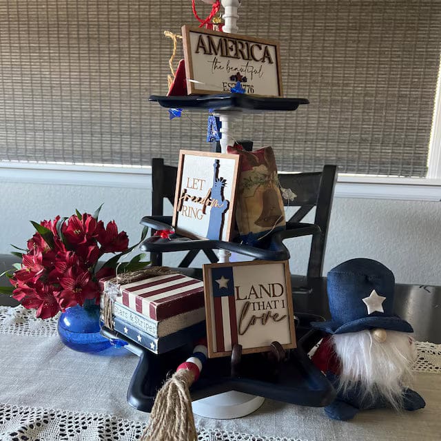 Customer photo review of Rustic 4th Of July Tiered Tray Decor Bundle