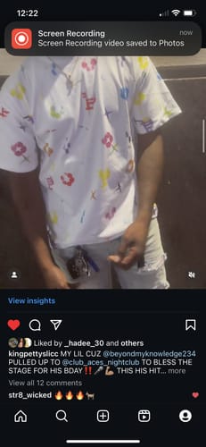 Customer photo review of Purple Brand monogram-print T-Shirt