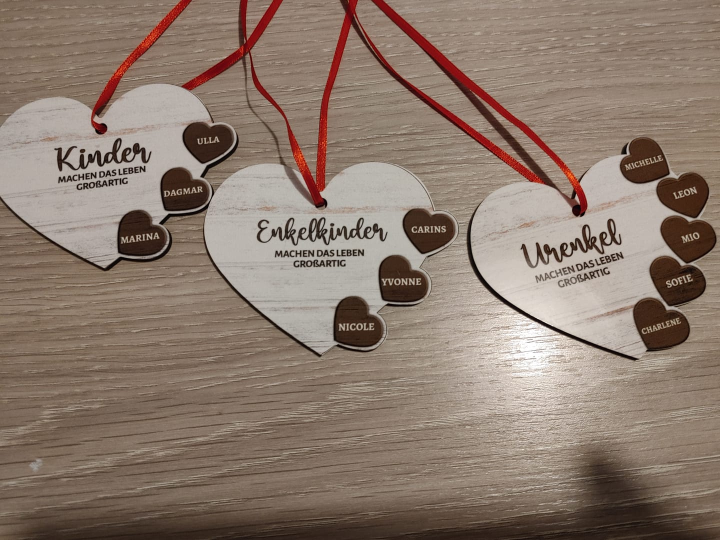 Customer photo review of Meine Enkelkinder - Großeltern-Herzen Ornament