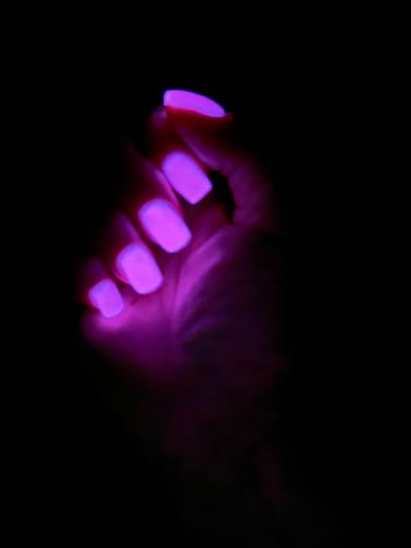 Customer photo review of D1205 Flamingo Floatie Pink Glow Dip Powder