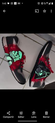 Customer photo review of Pintura Angelus Green - Brilla en Obscuridad (Glow in the dark)