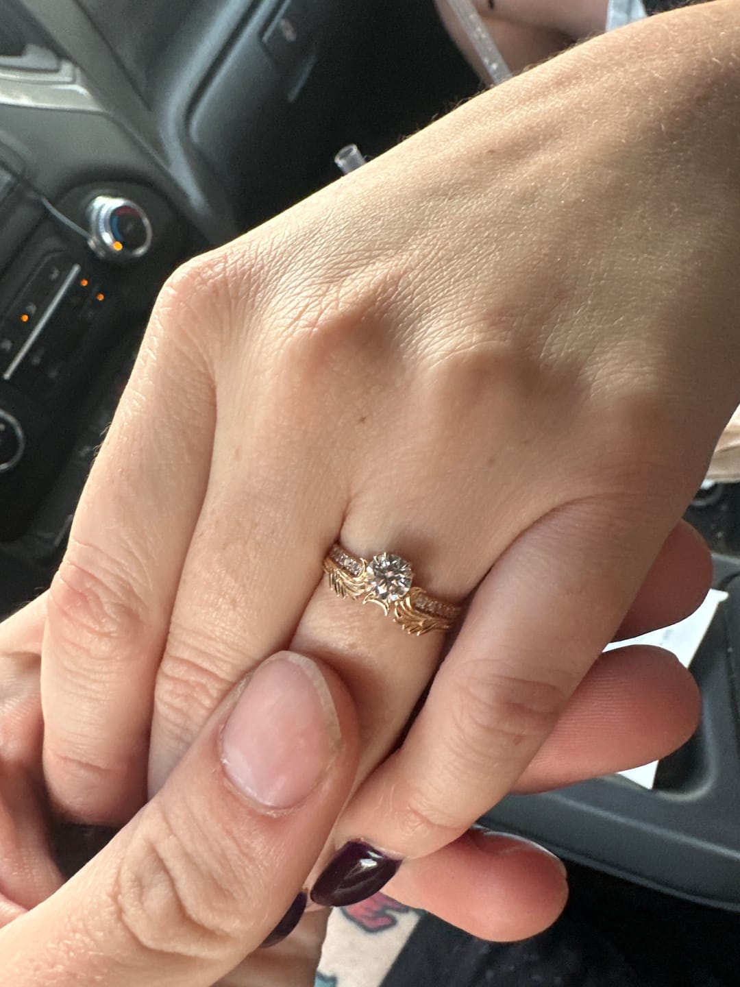 Customer photo review of Phantom Guardian Diamond or Moissanite Moon Engagment Ring