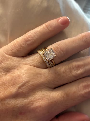 Customer photo review of Louily  X Criss Cross Wedding Band For Women In Sterling Silver