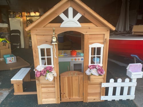 Customer photo review of Clare's Cubby Playhouse Natural