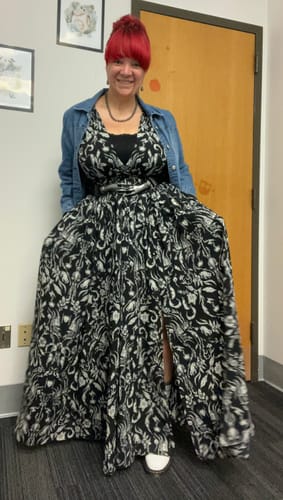 Customer photo review of PRE-ORDER - Belladonna Maxi Dress in Cottage Witch Toile Print