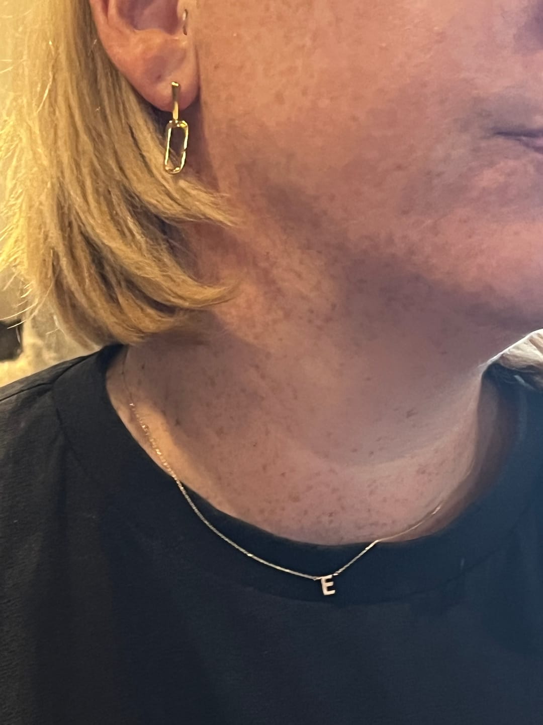 Customer photo review of CONNECT INITIAL NECKLACE
